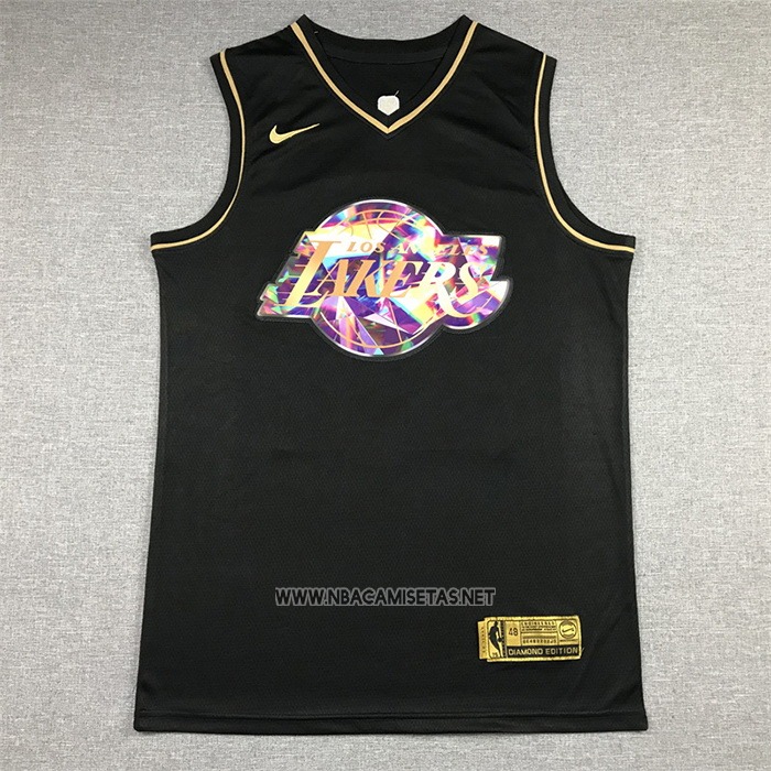 Camiseta Golden Edition Los Angeles Lakers Kobe Bryant NO 24 2021-22 Negro